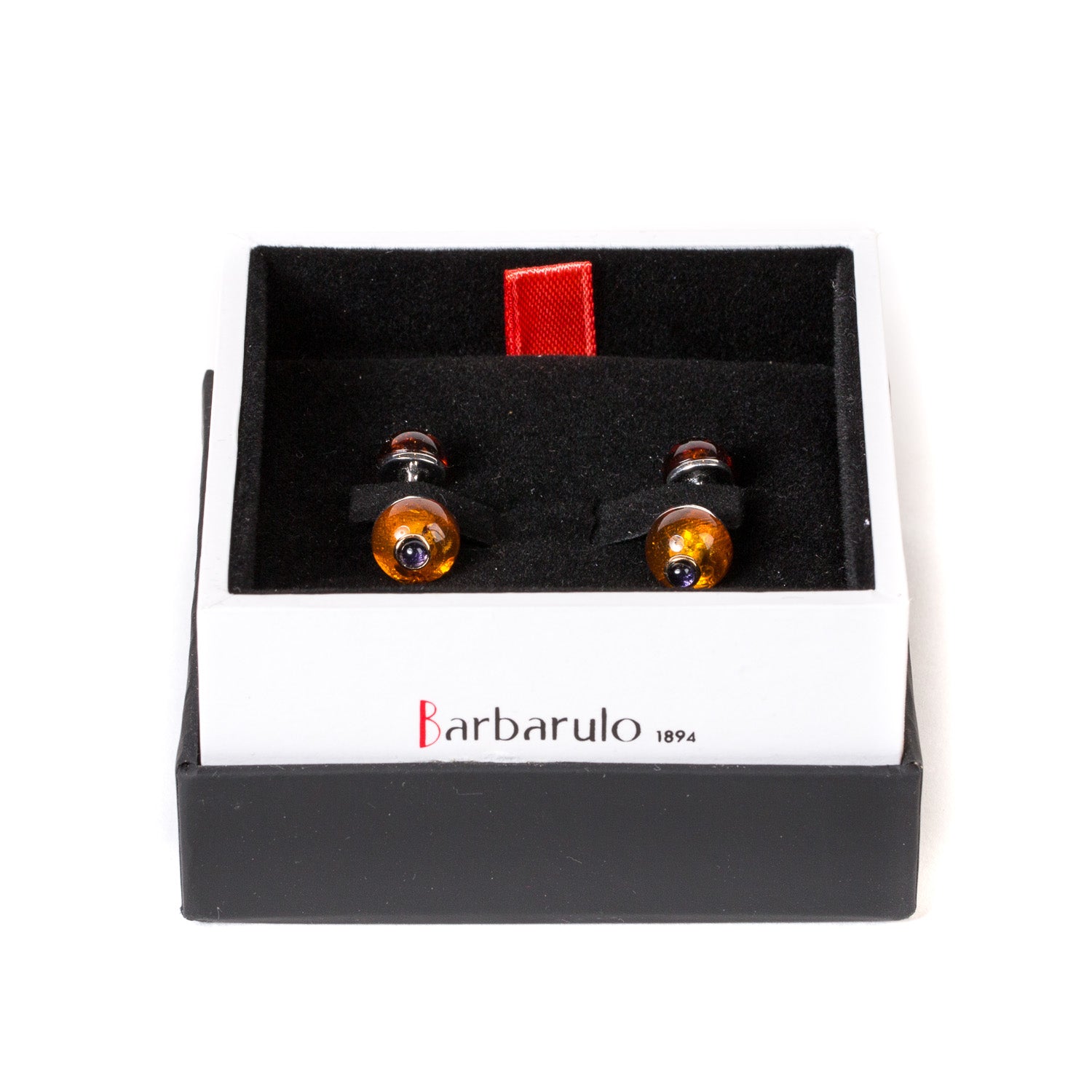 Manschettenknopf "Amber" aus Sterling Silber - reine Handarbeit